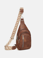 PU Leather Crossbody Bag with Two Detachable Strap - Delanoir