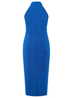 Slit Ruched Mock Neck Sleeveless Dress - Delanoir