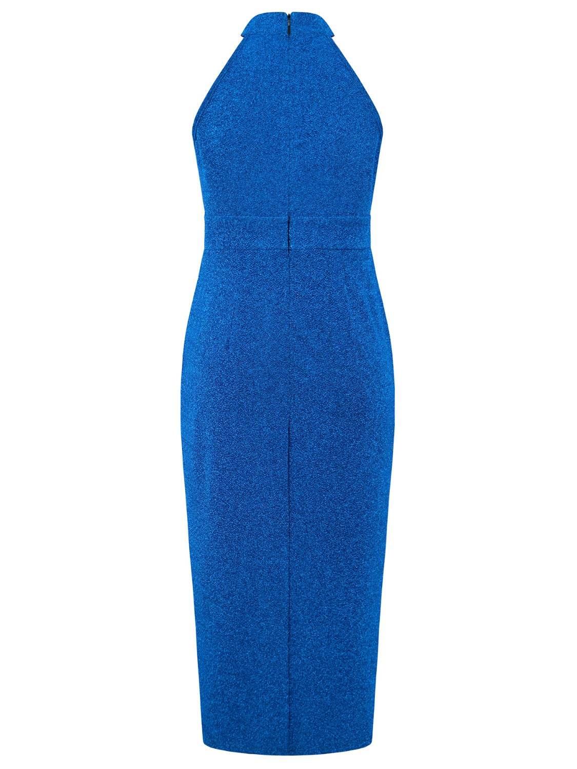 Slit Ruched Mock Neck Sleeveless Dress - Delanoir