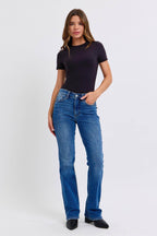 Judy Blue Full Size Run Mid-Rise Bootcut Jeans with Thermal Lining - Delanoir