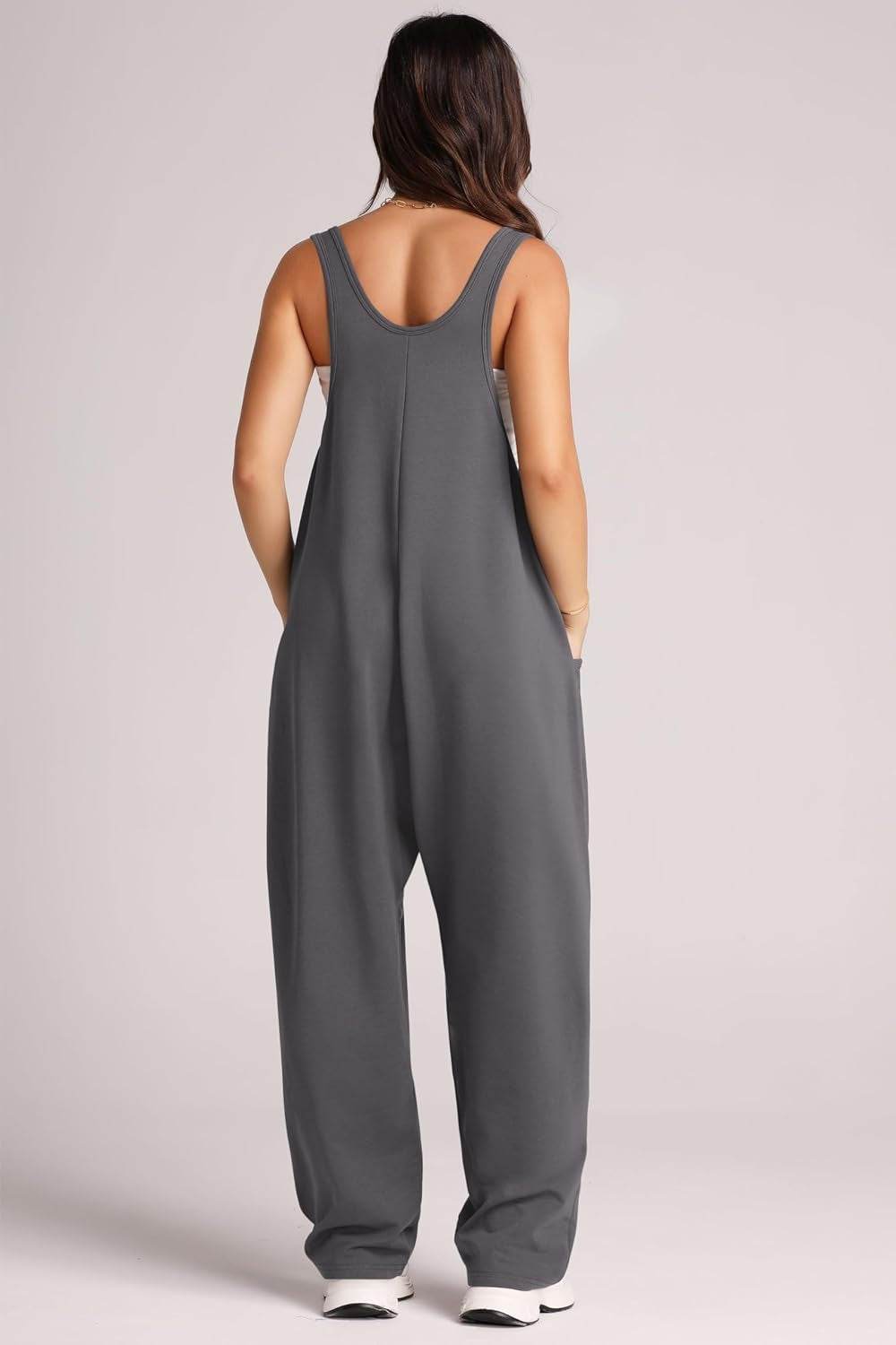 Lovelet Wide Strap Jumpsuit with Pockets - Delanoir