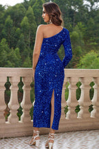 One-Shoulder Long Sleeve Dress - Delanoir