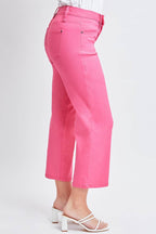 YMI Jeanswear Full Size Mid-Rise Hyperstretch Cropped Straight Pants - Delanoir
