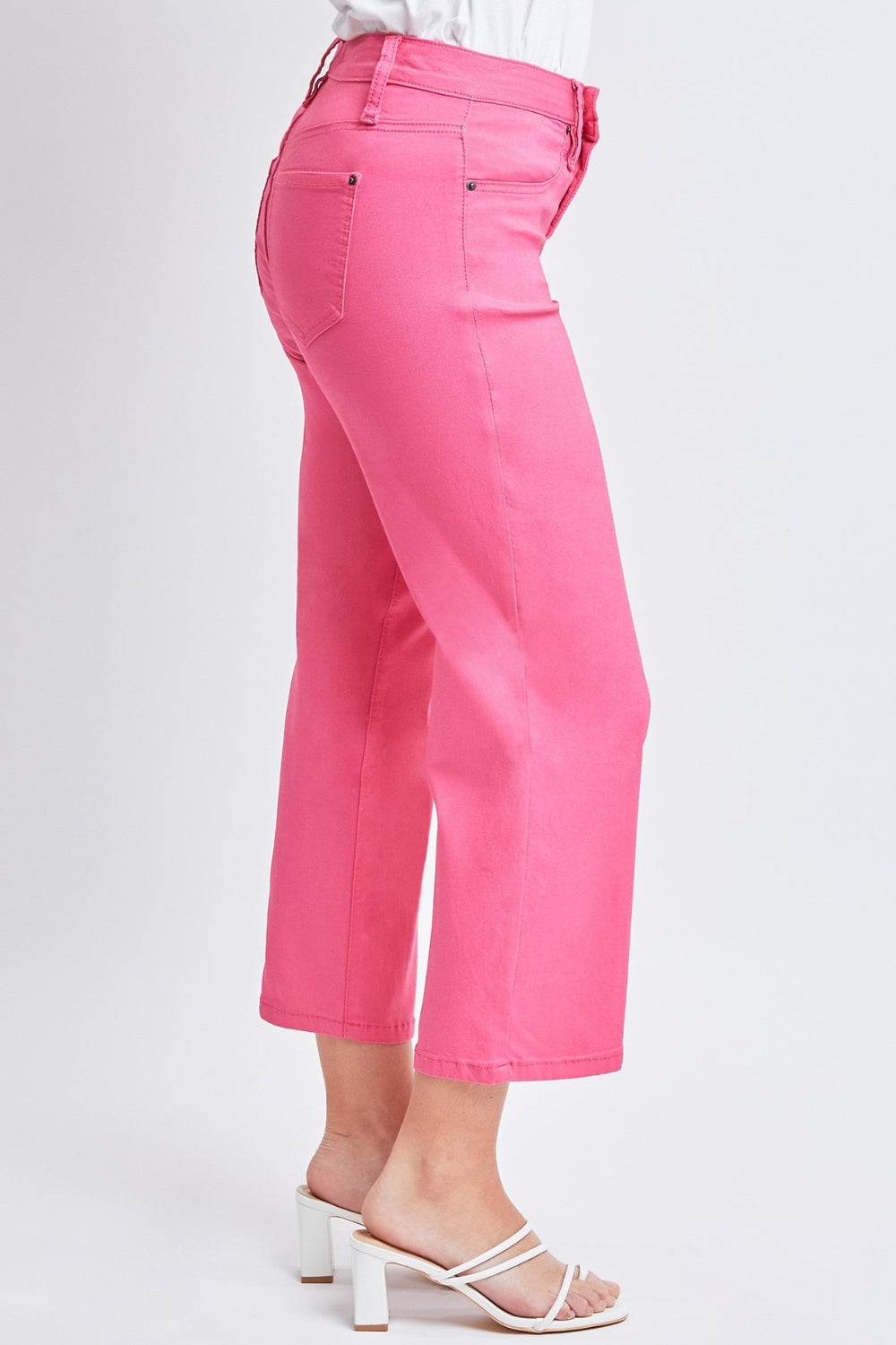 YMI Jeanswear Full Size Mid-Rise Hyperstretch Cropped Straight Pants - Delanoir