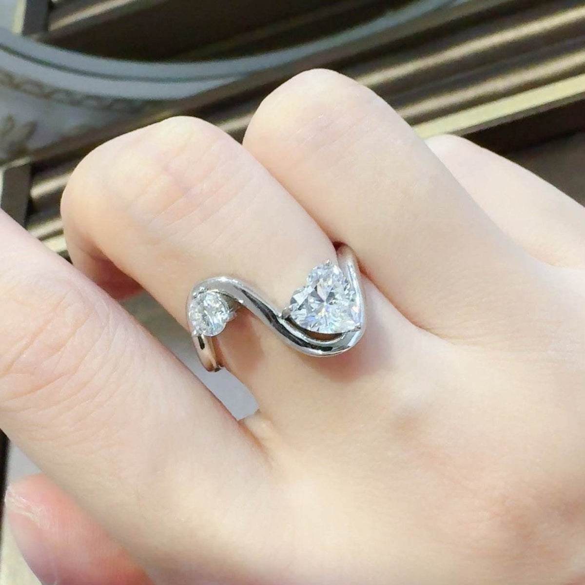 1.3 Carat Moissanite 925 Sterling Silver Irregular Shape Ring - Delanoir