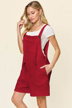 Double Take Full Size Texture Sleeveless Romper - Delanoir