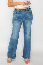 bytos Full Size Cat's Whiskers Mid Rise Bootcut Jeans - Delanoir