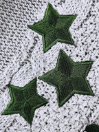 Star Embroidered V-Neck Long Sleeve Cardigan - Delanoir