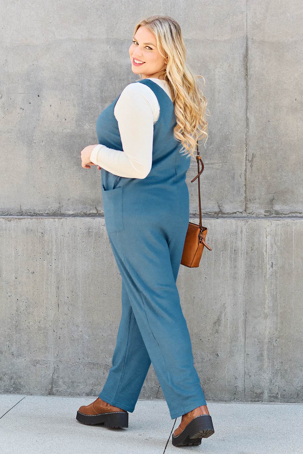 Double Take Full Size Sleeveless Straight Jumpsuit - Delanoir