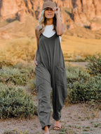Double Take Full Size Sleeveless V-Neck Pocketed Jumpsuit - Delanoir