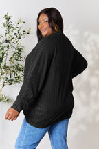 Basic Bae Full Size Ribbed Cocoon Cardigan - Delanoir