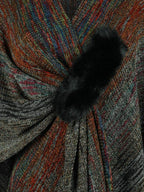 Heathered Fringe Hem Poncho - Delanoir