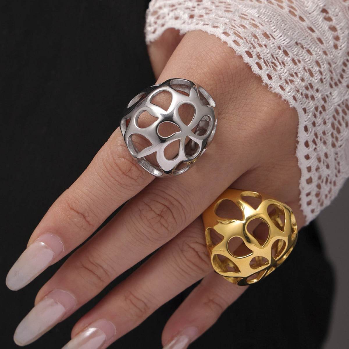 Stainless Steel Cutout Ring - Delanoir