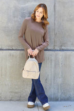 Basic Bae Full Size Round Neck Long Sleeve Top - Delanoir