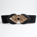 Alloy Leaf Buckle Elastic Belt - Delanoir