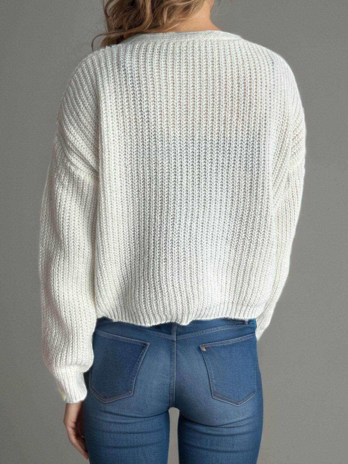 Button Down Long Sleeve Cardigan - Delanoir