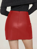 Ruched Mini Skirt with Zipper - Delanoir