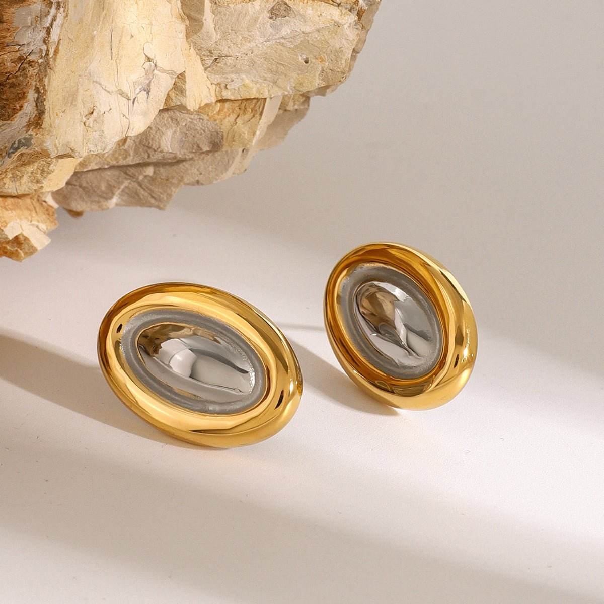 18K Gold-Plated Stainless Steel Stud Earring - Delanoir