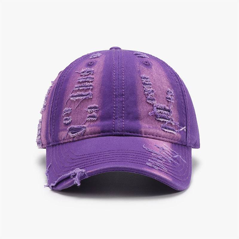 Distressed Adjustable Cotton Baseball Cap - Delanoir