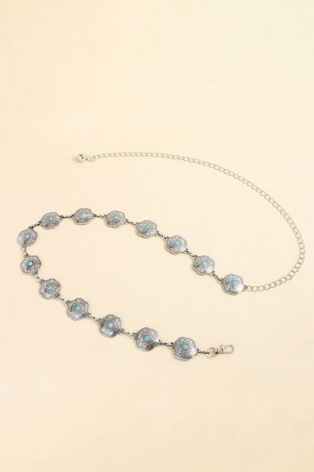 Vintage Turquoise Alloy Belt - Delanoir