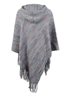 Fringe Hem Hooded Poncho - Delanoir