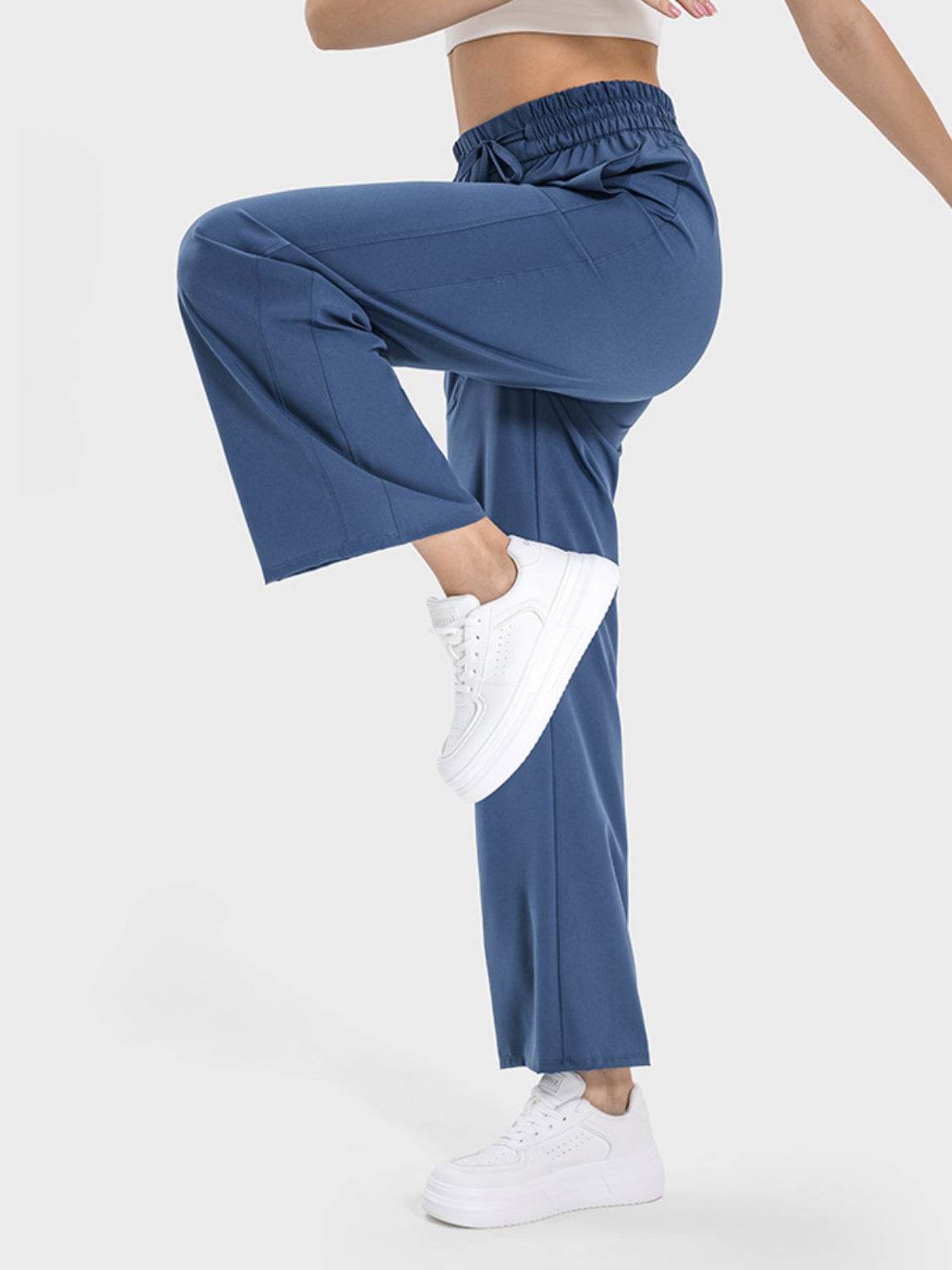 Millennia Drawstring Pocketed Active Pants - Delanoir