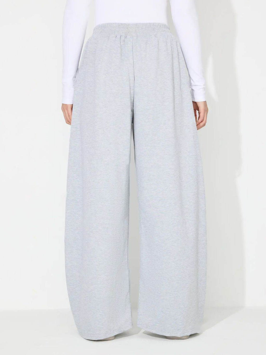 Elastic Waist Wide Leg Pants with Pockets - Delanoir