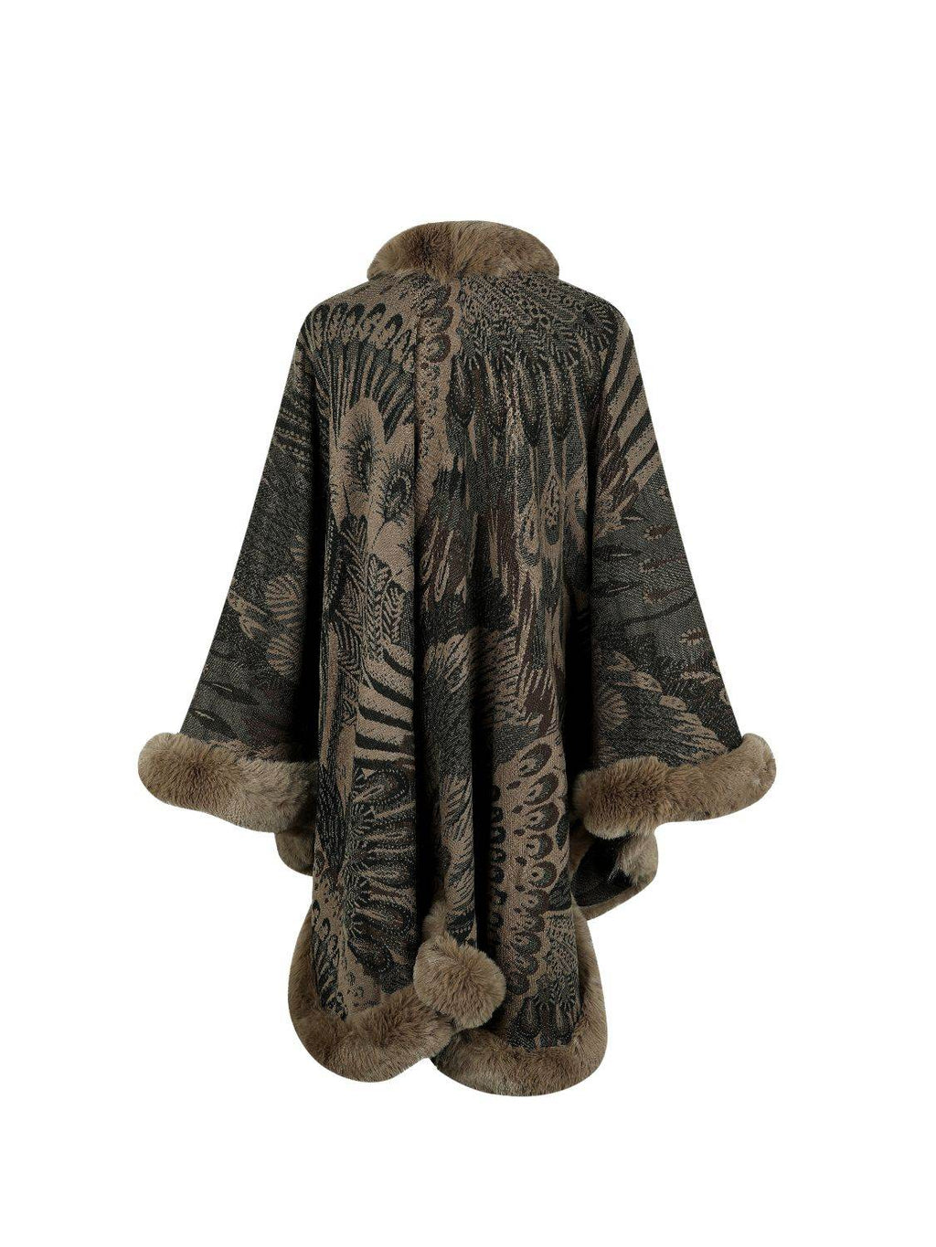 Printed Open Front Poncho - Delanoir