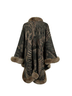 Printed Open Front Poncho - Delanoir