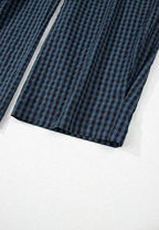 Plaid Wide Strap Wide Leg Overalls - Delanoir