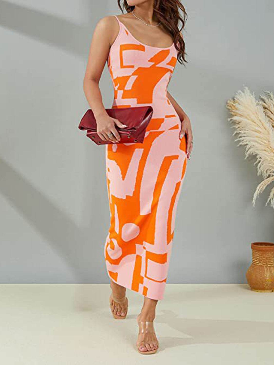 Spaghetti Strap Maxi Sweater Dress - Delanoir