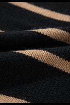 Striped Button Down Long Sleeve Cardigan - Delanoir