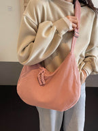 Ribbed Adjustable Strap Shoulder Bag - Delanoir