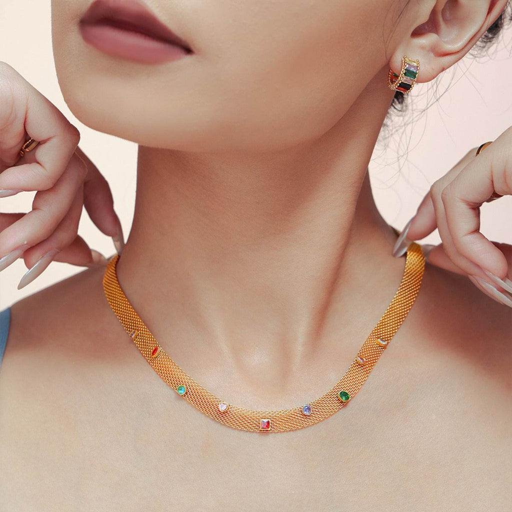 Titanium Steel Zircon Necklace - Delanoir