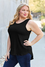 Basic Bae Full Size Round Neck Curved Hem Tank - Delanoir