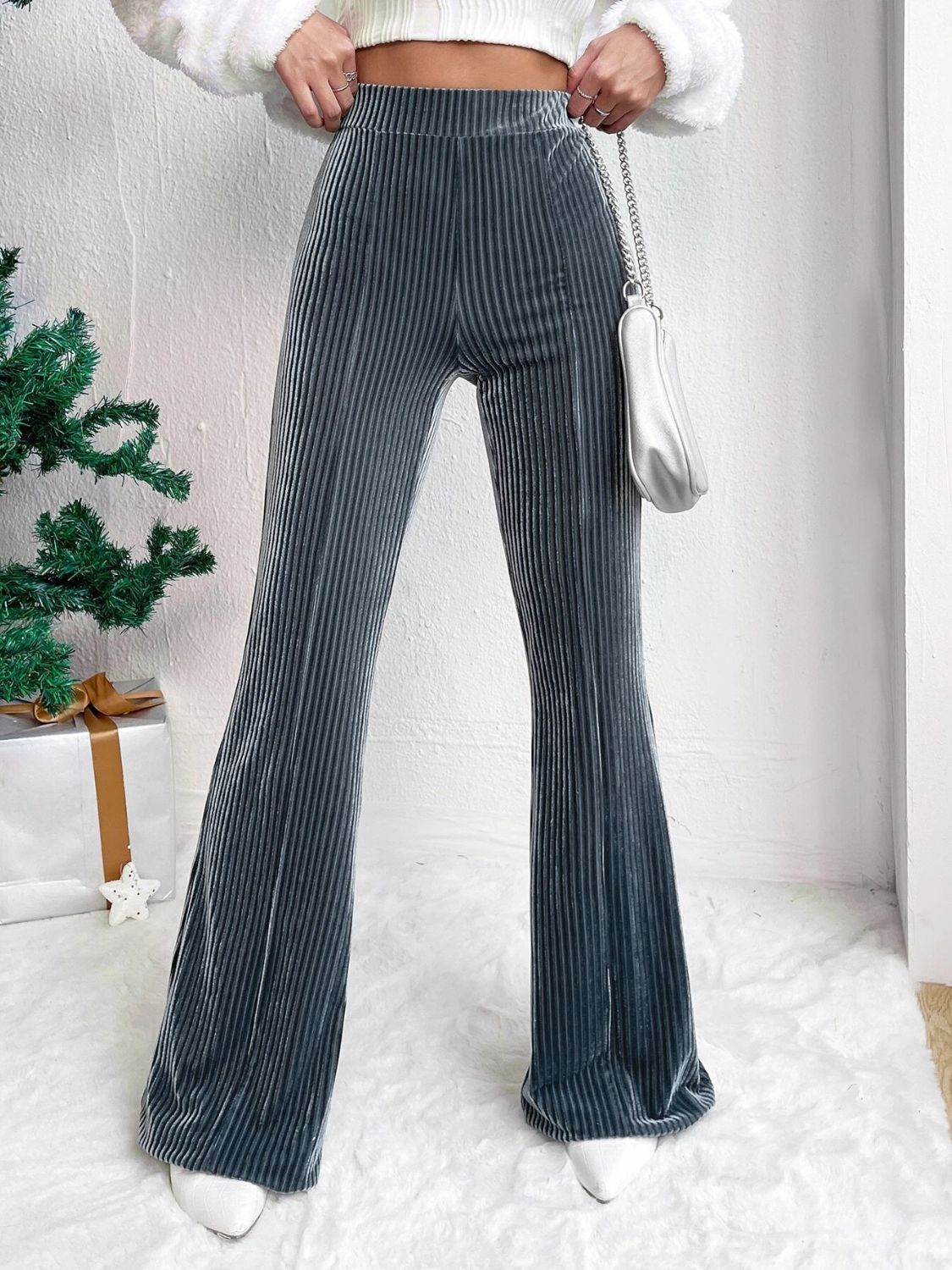 High Waist Flare Pants - Delanoir