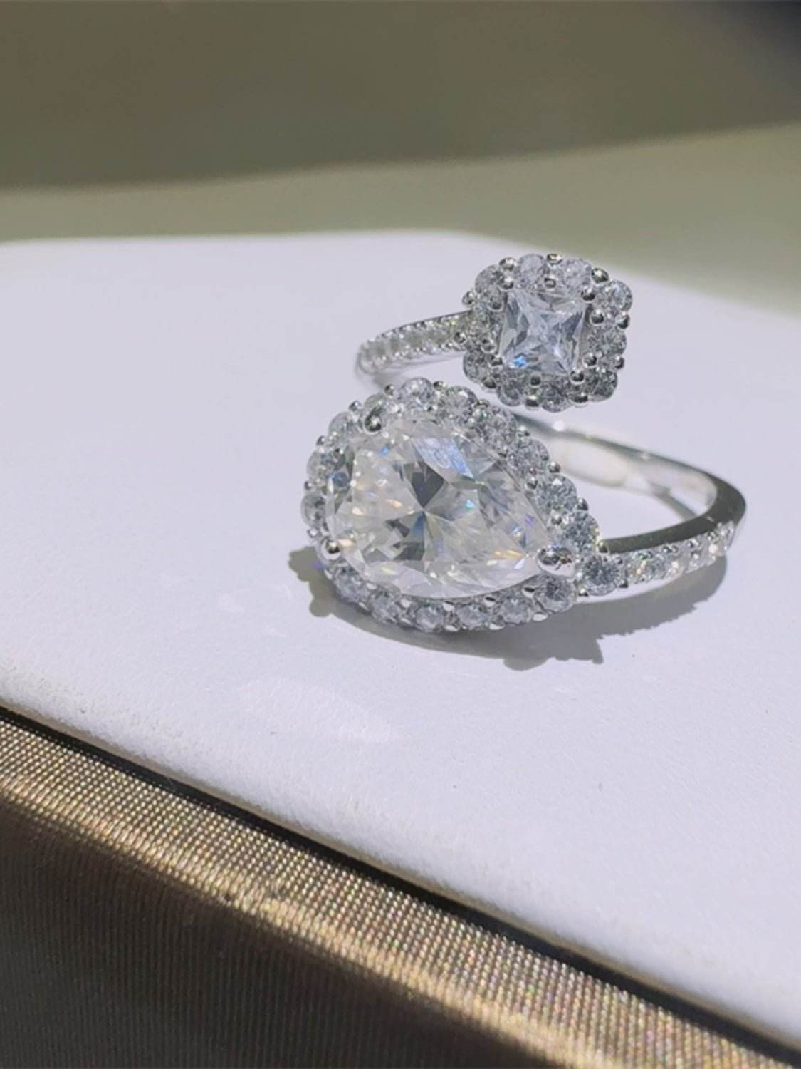2 Carat Moissanite 925 Sterling Silver Bypass Ring - Delanoir