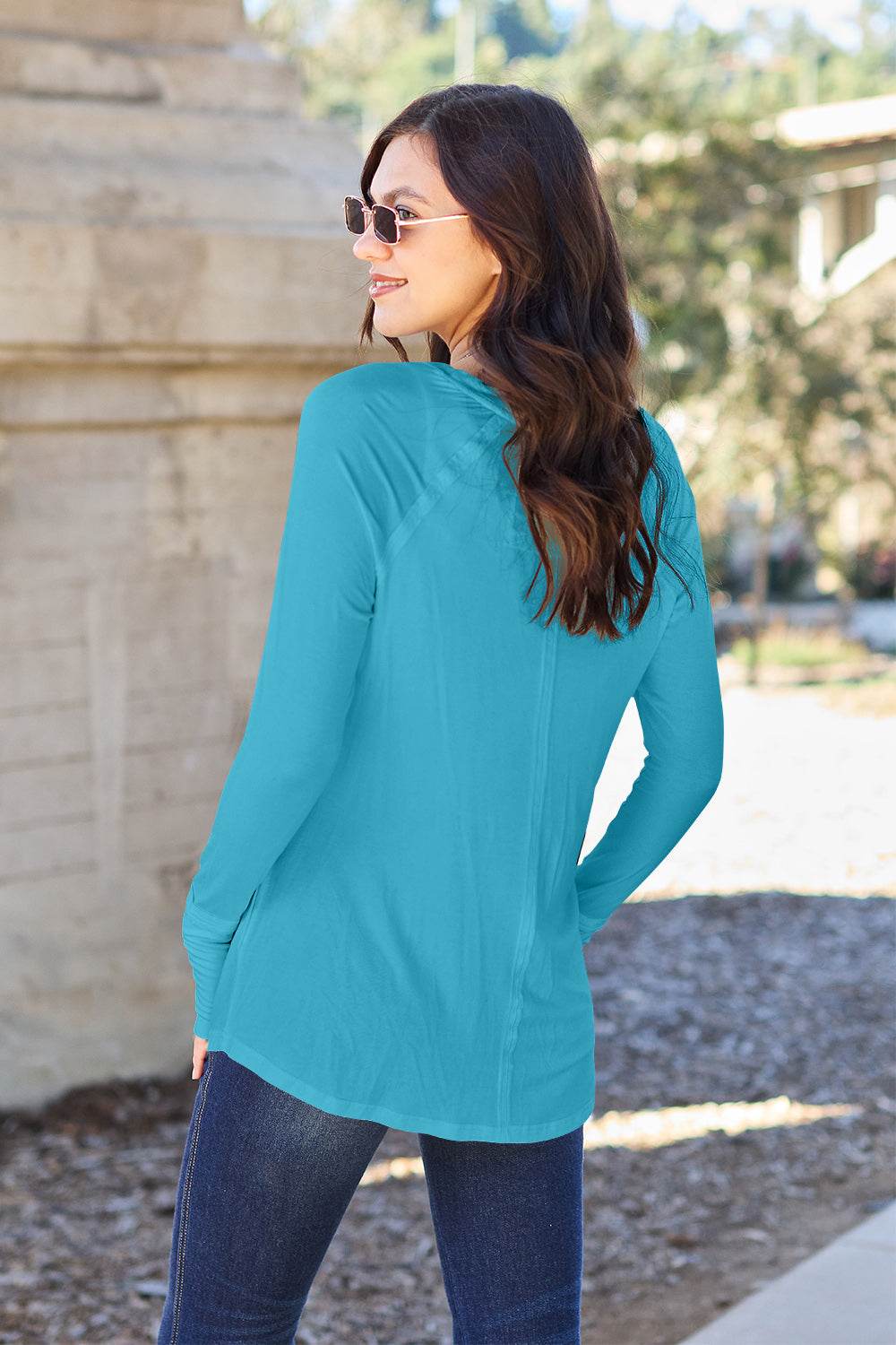 Basic Bae Full Size Round Neck Long Sleeve T-Shirt - Delanoir