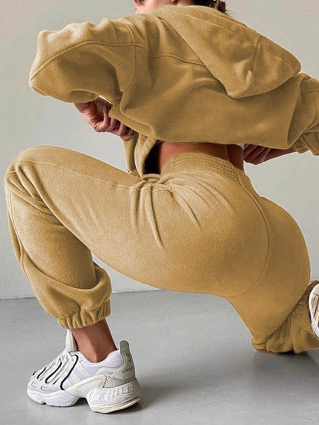 Zip Up Long Sleeve Hoodie and Joggers Set - Delanoir