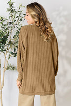 Basic Bae Full Size Ribbed Cocoon Cardigan - Delanoir
