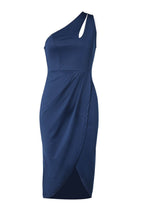Ruched Cutout Single Shoulder Dress - Delanoir