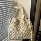 Drawstring Bubble Texture Tote Bag - Delanoir