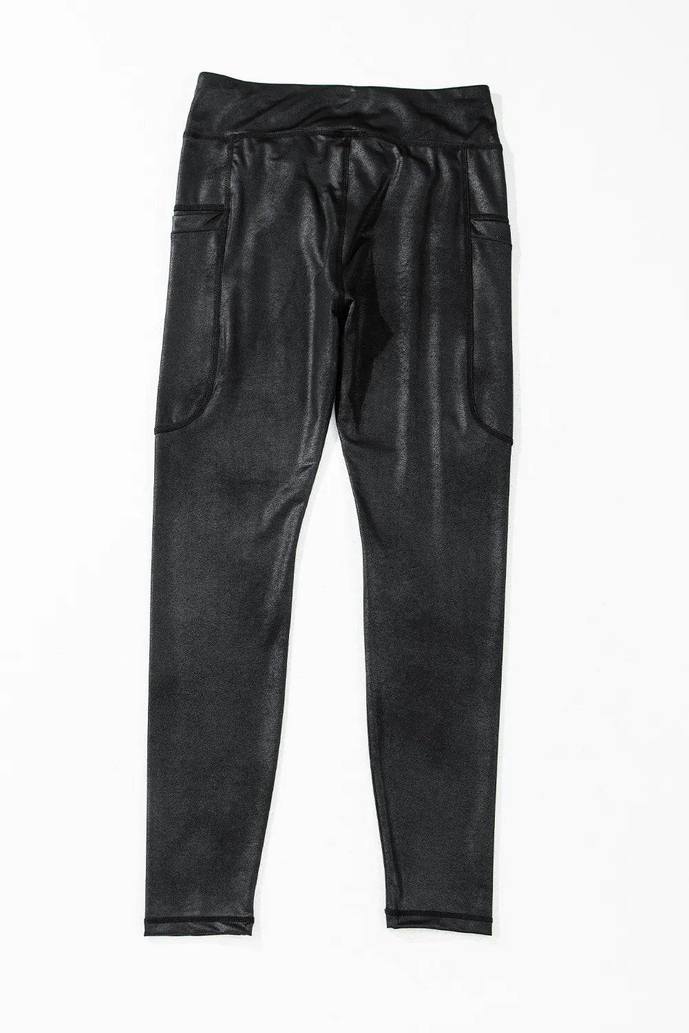 Pocketed V-Cut Waist Leggings - Delanoir