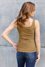 Basic Bae Full Size Square Neck Wide Strap Tank - Delanoir
