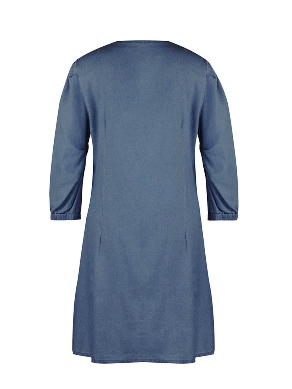 Full Size V-Neck Half Sleeve Dress - Delanoir