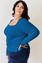 Basic Bae Full Size Ribbed Long Sleeve T-Shirt - Delanoir