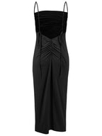 Backless Cowl Neck Sleeveless Cami Dress - Delanoir