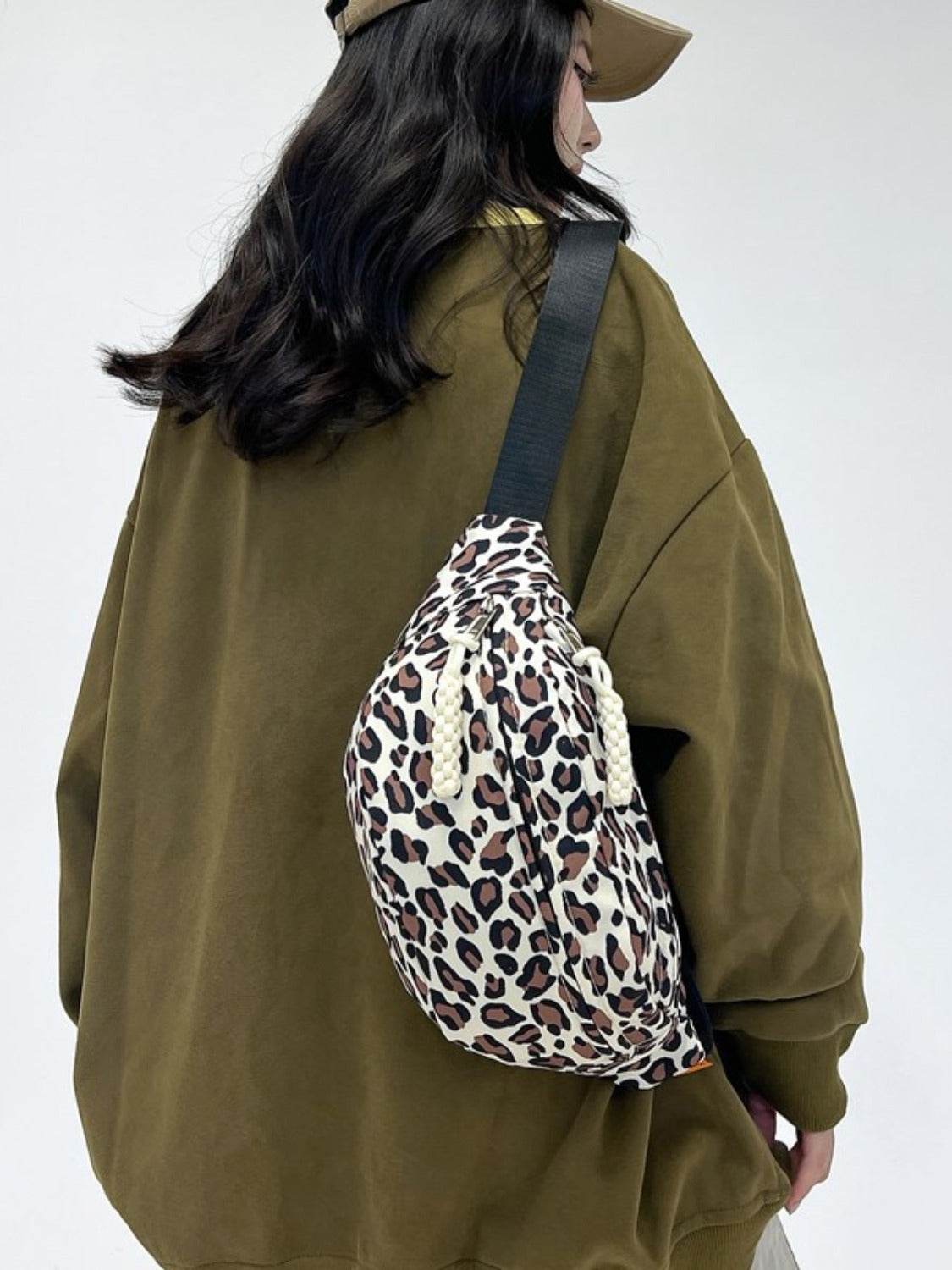 Leopard Nylon Crossbody Bag - Delanoir