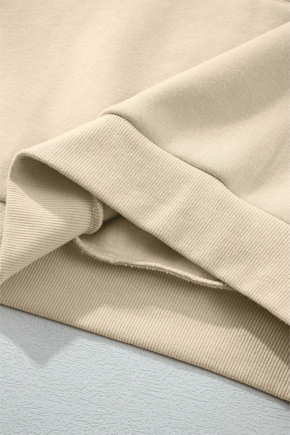 Half Snap Long Sleeve Hooded Top and Pants Set - Delanoir
