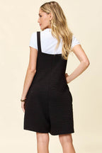 Double Take Full Size Texture Square Neck Romper - Delanoir